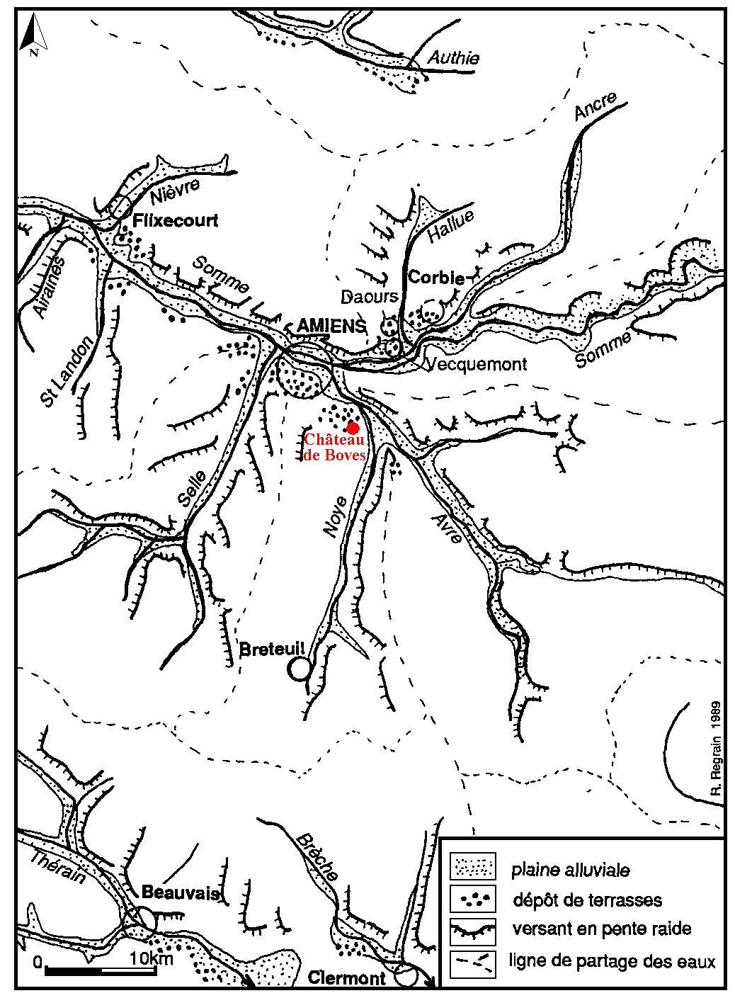 La situation géomorphologique de l'Amiénois